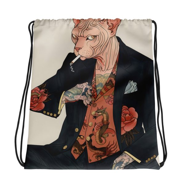 Hairless Boss: Yakuza Cat - Drawstring bag