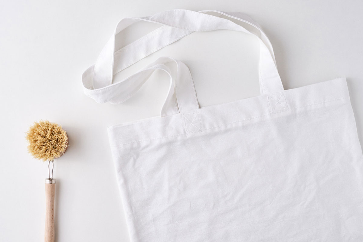 Canvas Tote Bag and a cleaning brush