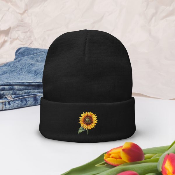 The Sunflower's Sunseeker Spirit - Embroidered Beanie