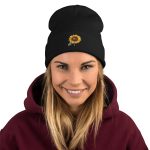 The Sunflower's Sunseeker Spirit - Embroidered Beanie