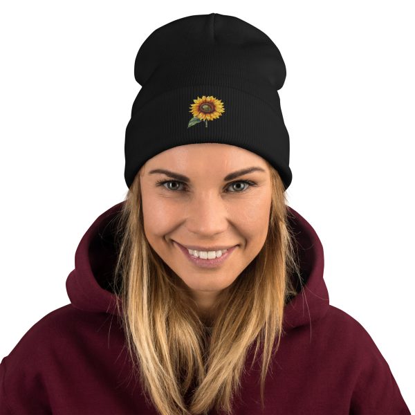 The Sunflower's Sunseeker Spirit - Embroidered Beanie