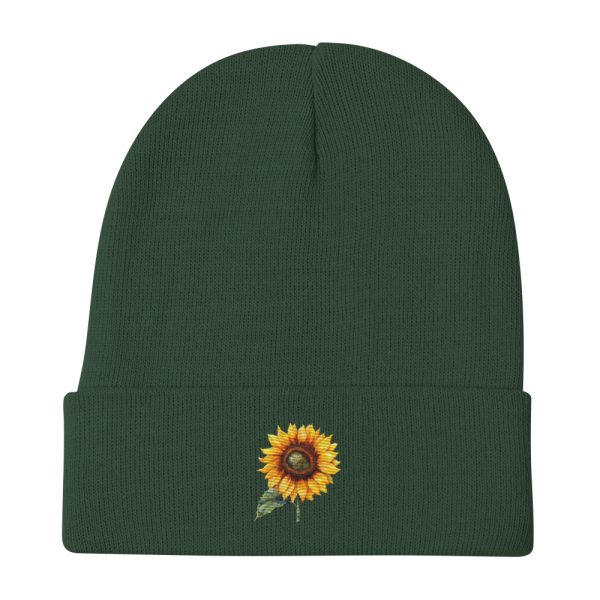 The Sunflower's Sunseeker Spirit - Embroidered Beanie