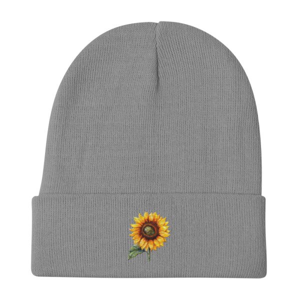 The Sunflower's Sunseeker Spirit - Embroidered Beanie