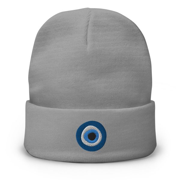 Grey Evil Eye Beanie