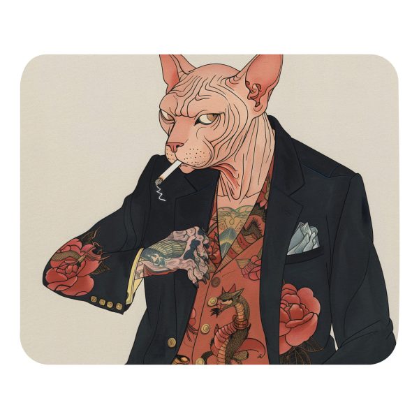 Hairless Boss: Yakuza Cat - Mouse pad