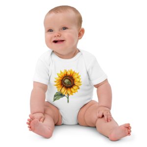 The Sunflower's Sunseeker Spirit - Organic cotton baby bodysuit