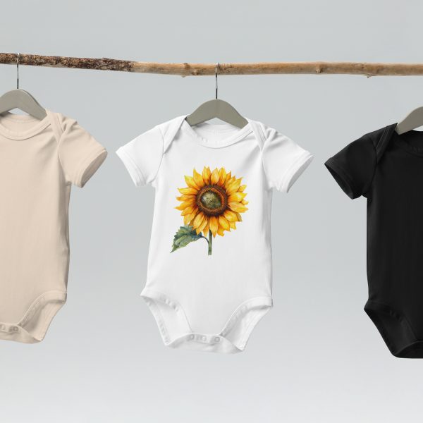 The Sunflower's Sunseeker Spirit - Organic cotton baby bodysuit