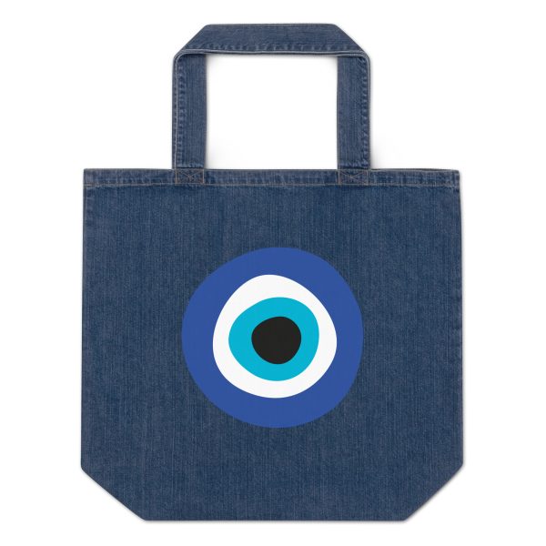 Unveiling the Ancient Evil Eye - Organic denim tote bag