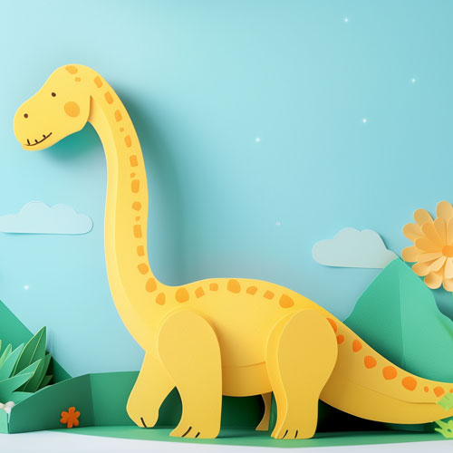 Playful Paper Brontosaurus