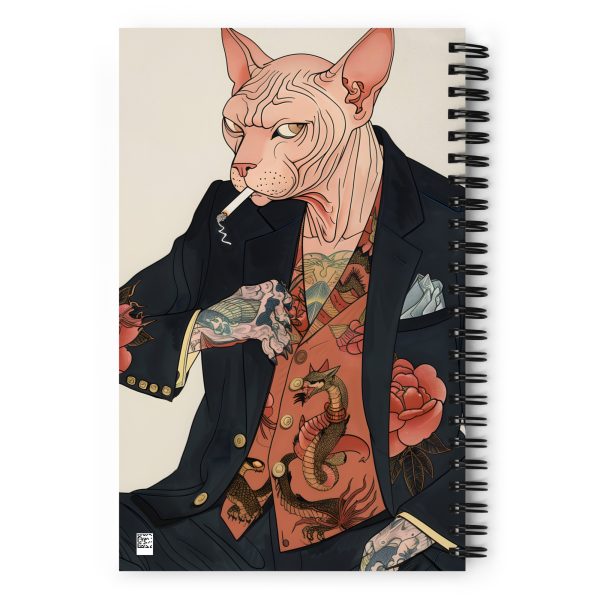 Hairless Boss: Yakuza Cat - Spiral notebook