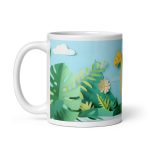 Playful Paper Brontosaurus - White glossy mug