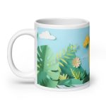 Playful Paper Brontosaurus - White glossy mug