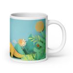 Playful Paper Brontosaurus - White glossy mug