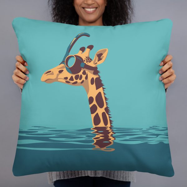 Giraffes and Goggles: Who Needs a Snorkel Anyway? - Pillow