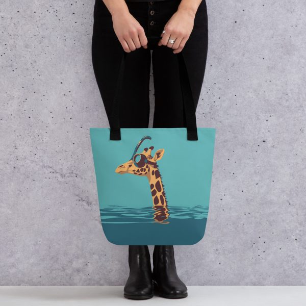 Giraffes and Goggles: Who Needs a Snorkel Anyway? - Tote bag