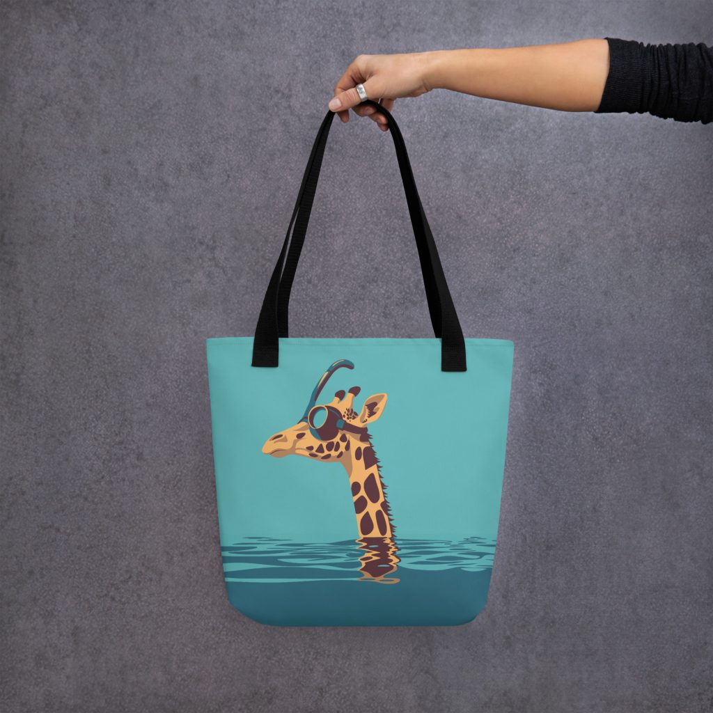 Giraffes and Goggles: Who Needs a Snorkel Anyway? – Tote bag