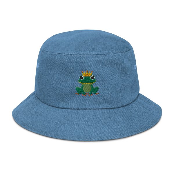 Royal Froggy: Kiss Me! I'm a Prince - Denim bucket hat