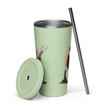 Low Frequency Panda - Insulated tumbler with a straw