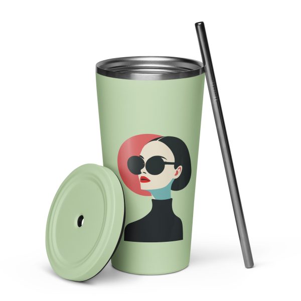 La Dame en Noir - Tumbler with a straw