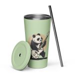 Low Frequency Panda - Insulated tumbler with a straw