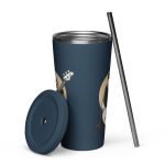 Low Frequency Panda - Insulated tumbler with a straw