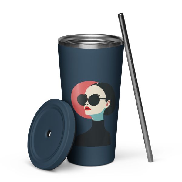 La Dame en Noir - Tumbler with a straw