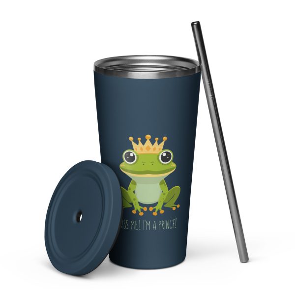 Royal Froggy: Kiss Me! I'm a Prince - Tumbler with a straw