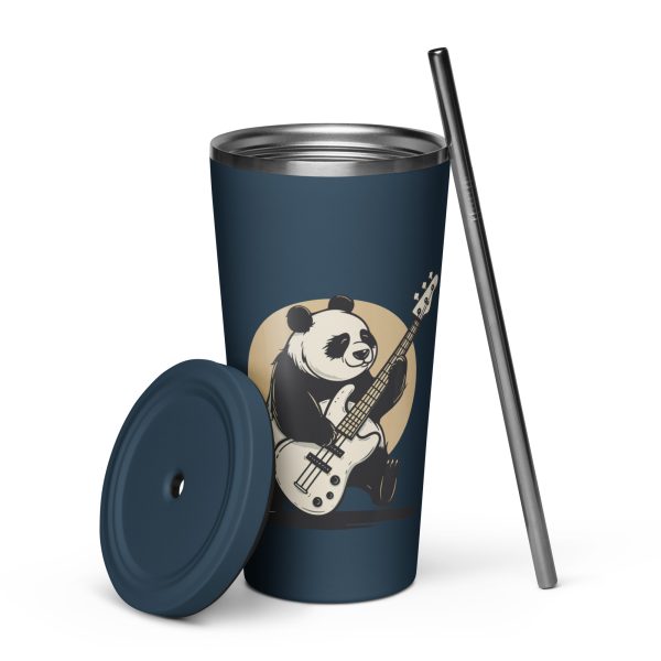 Low Frequency Panda - Insulated tumbler with a straw