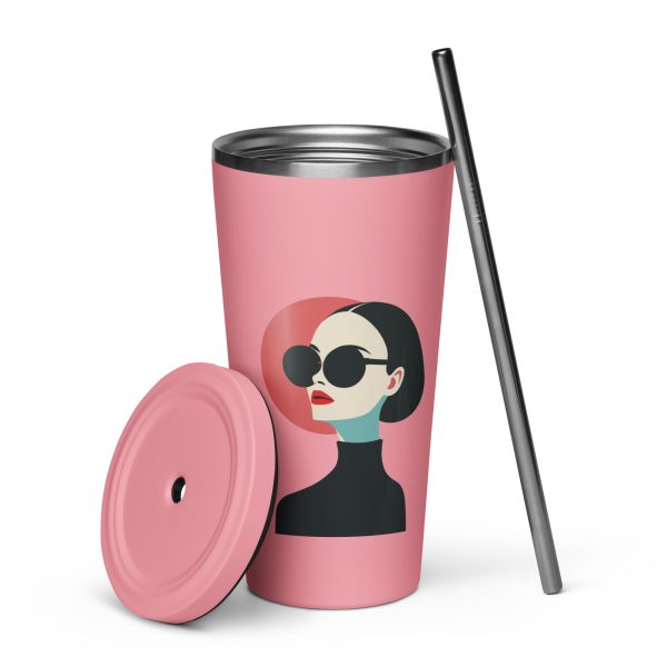 La Dame en Noir - Tumbler with a straw