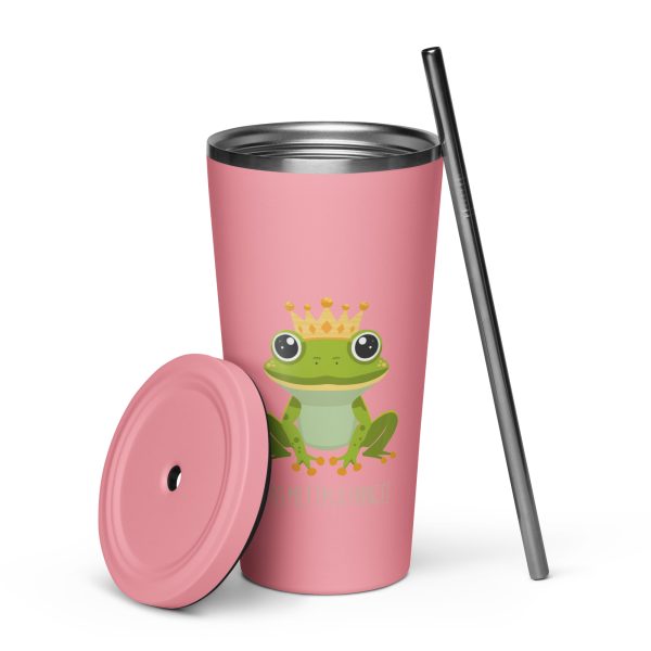 Royal Froggy: Kiss Me! I'm a Prince - Tumbler with a straw