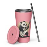 Low Frequency Panda - Insulated tumbler with a straw