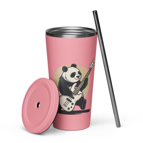 Low Frequency Panda - Insulated tumbler with a straw