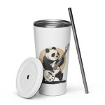 Low Frequency Panda - Insulated tumbler with a straw