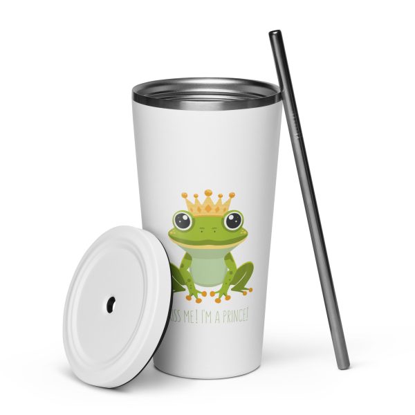 Royal Froggy: Kiss Me! I'm a Prince - Tumbler with a straw