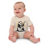 Low Frequency Panda - Organic cotton baby bodysuit