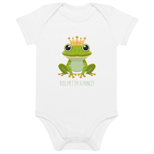 Royal Froggy: Kiss Me! I'm a Prince - Organic cotton baby bodysuit