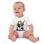 Low Frequency Panda - Organic cotton baby bodysuit