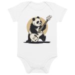 Low Frequency Panda - Organic cotton baby bodysuit