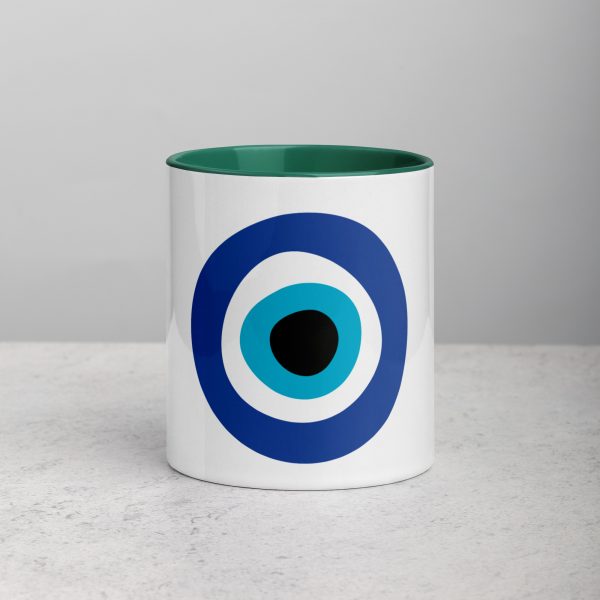 Unveiling the Ancient Evil Eye - Mug with Dark Green Color Inside