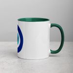 Unveiling the Ancient Evil Eye - Mug with Dark Green Color Inside