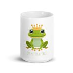 Royal Froggy: Kiss Me! I’m a Prince - White glossy mug