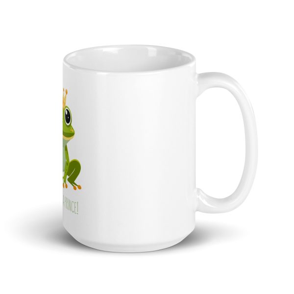 Royal Froggy: Kiss Me! I’m a Prince - White glossy mug