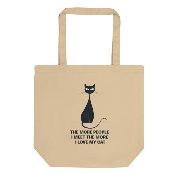 The more people I meet, the more I love my cat - Eco Canvas Tote Bag