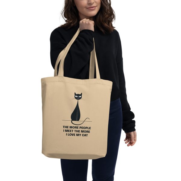 The more people I meet, the more I love my cat - Eco Canvas Tote Bag