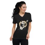 Low Frequency Panda - Women's Short Sleeve V-Neck T-Shirt