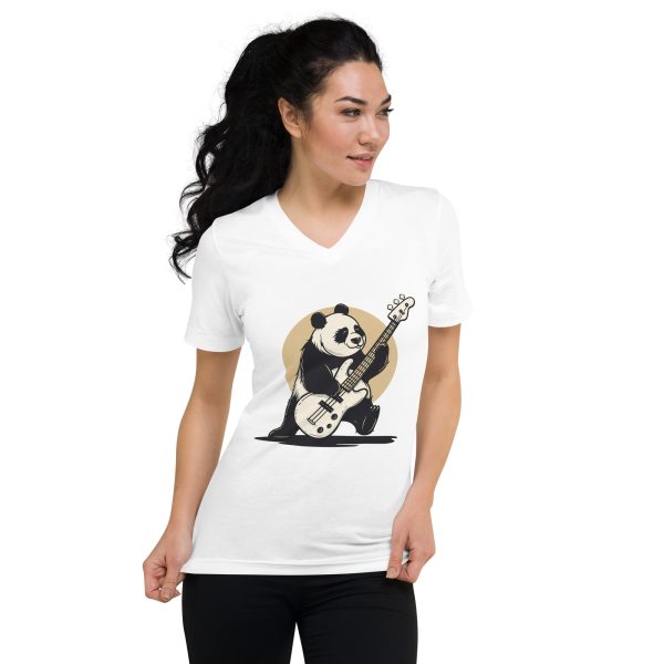 Low Frequency Panda - Women's Short Sleeve V-Neck T-Shirt