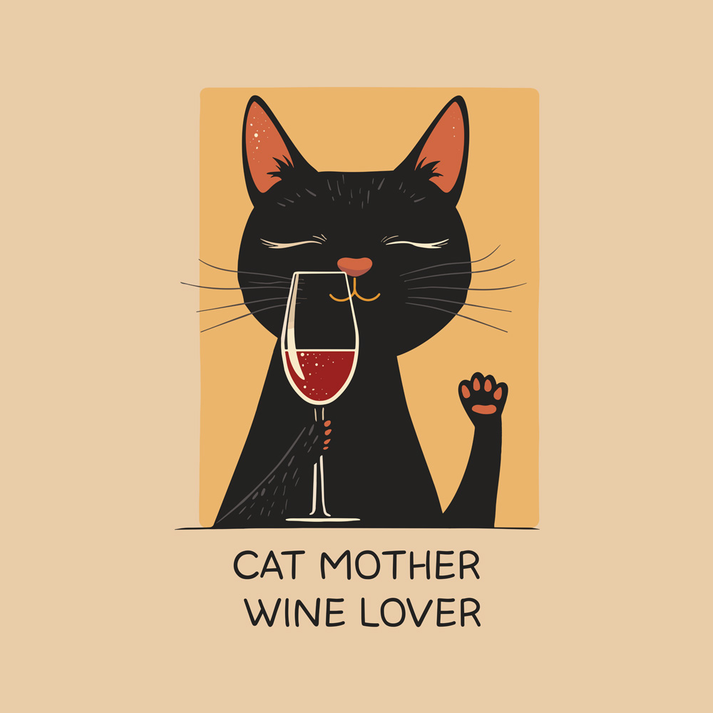 Cat Mother - Wine Lover