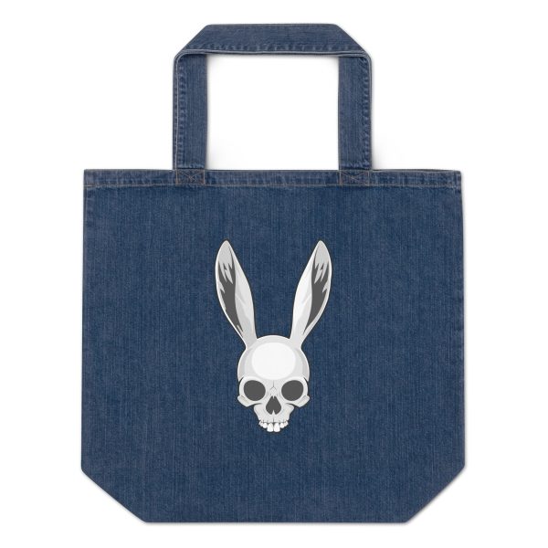 The Easter Bunny Skull - Organic denim tote bag