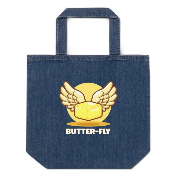 Butter-fly - Organic denim tote bag