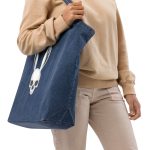 The Easter Bunny Skull - Organic denim tote bag